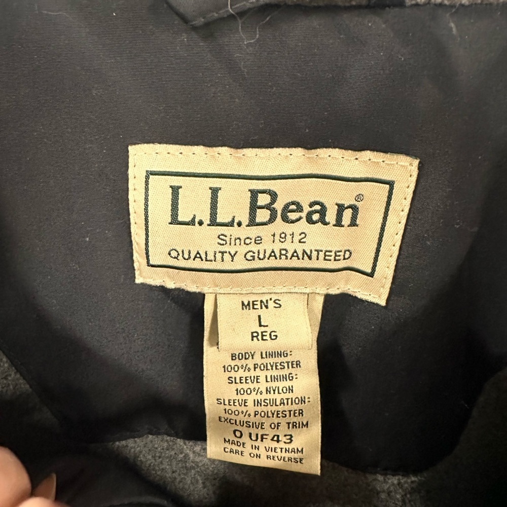 L L bean men’s black warm up bomber jacket fleece lined men’s large regular - Picture 2 of 8